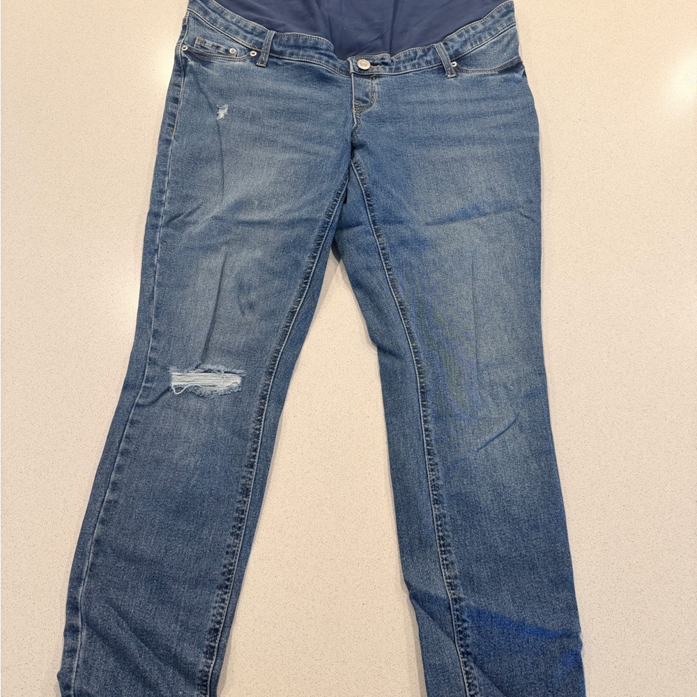 Classic Blue Denim Jeans- maternity